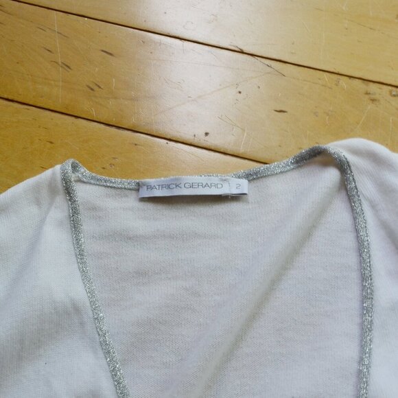 Patrick Gerard Wrap Blouse with Metallic Trim Size 2 XS - Picture 2 of 7